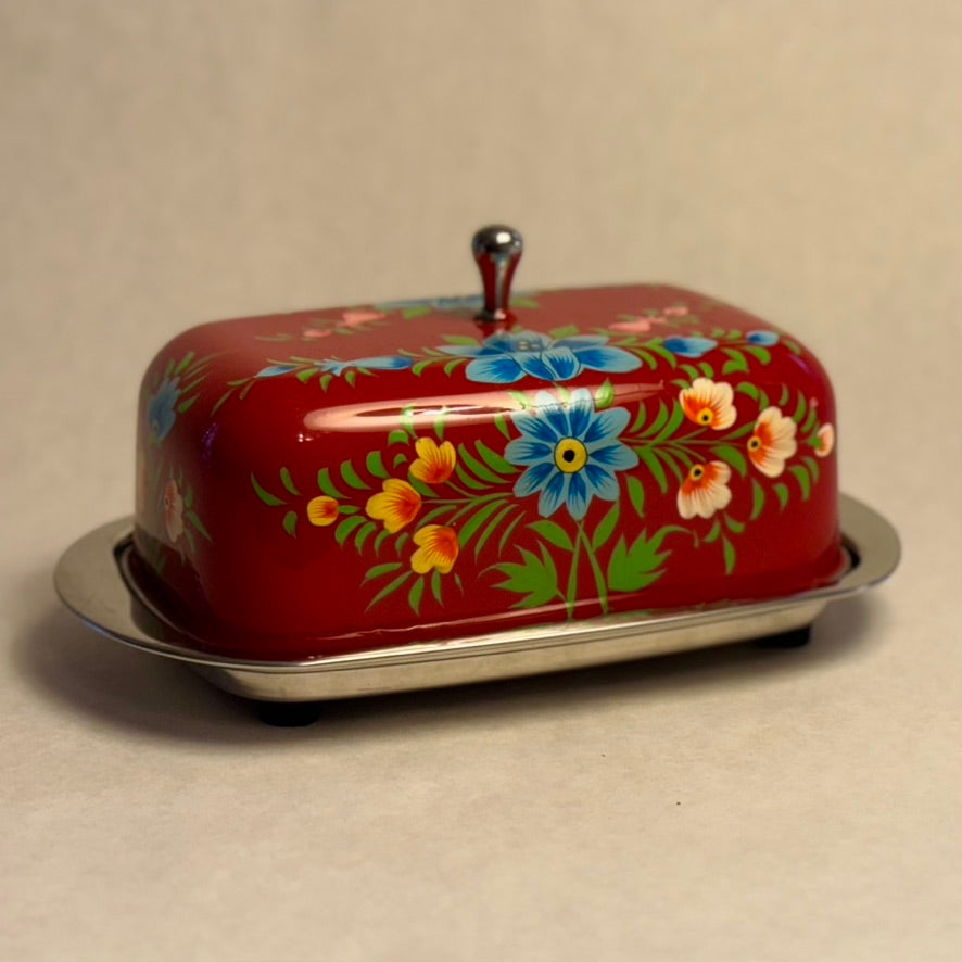Hand Painted Butter Dish (large)