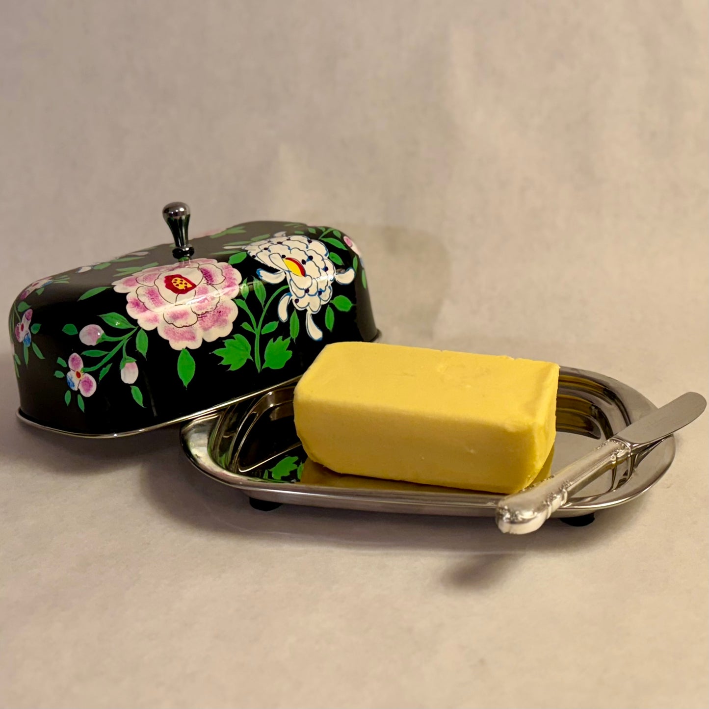 Hand Painted Butter Dish (large)