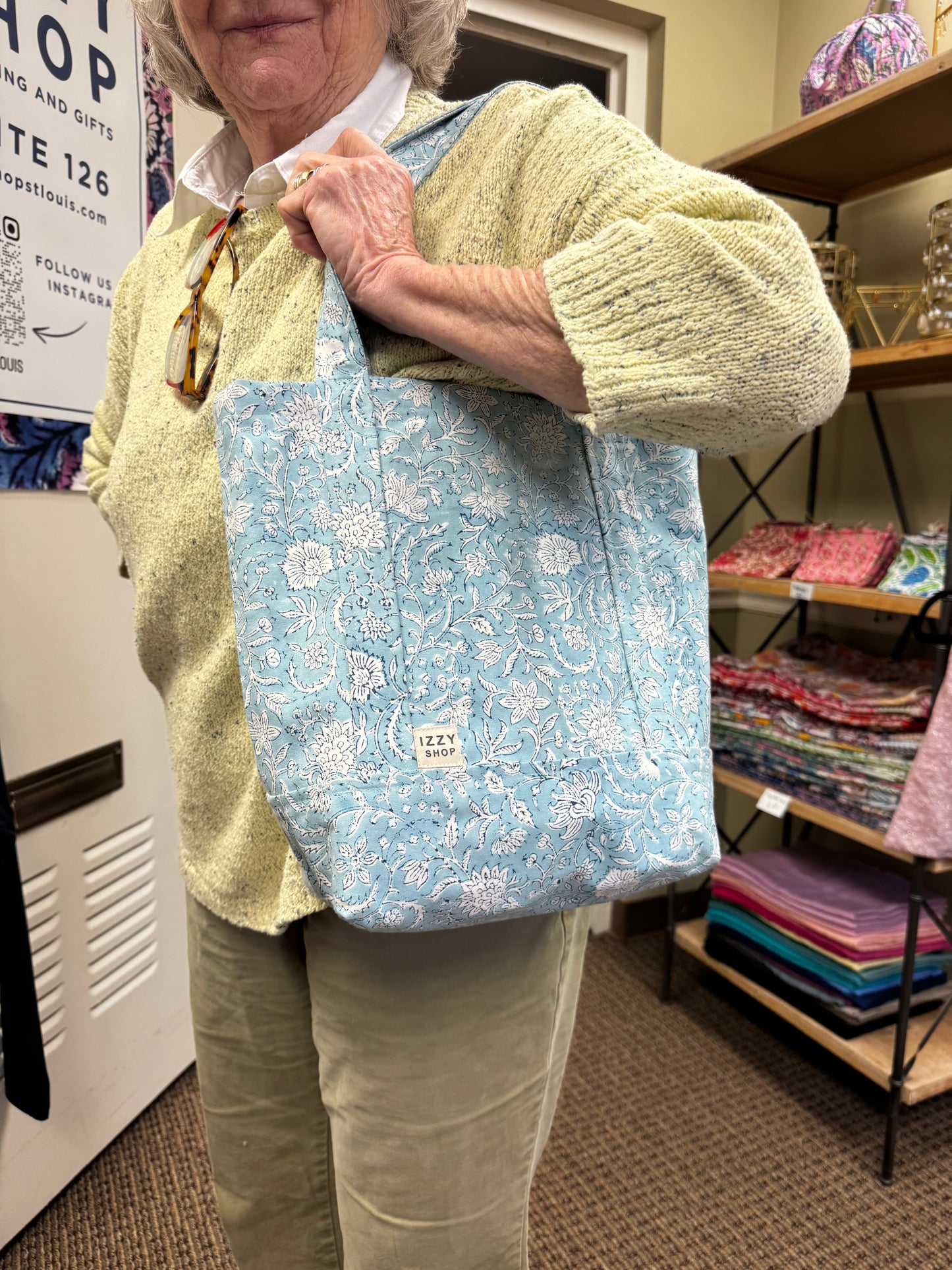 Mini Block Print Canvas Tote
