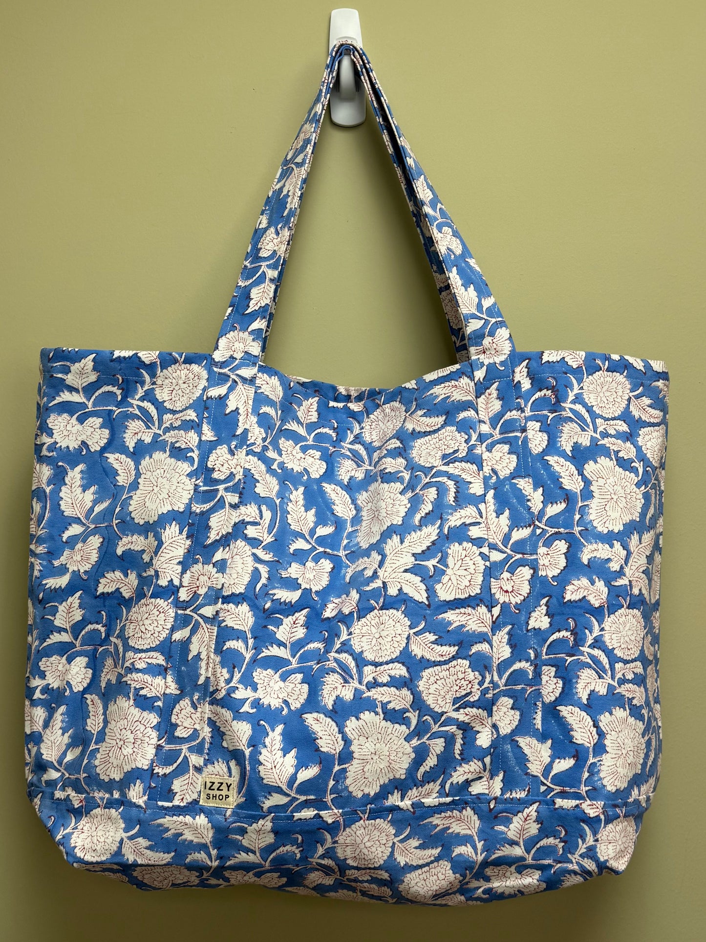 Block Print Canvas Tote