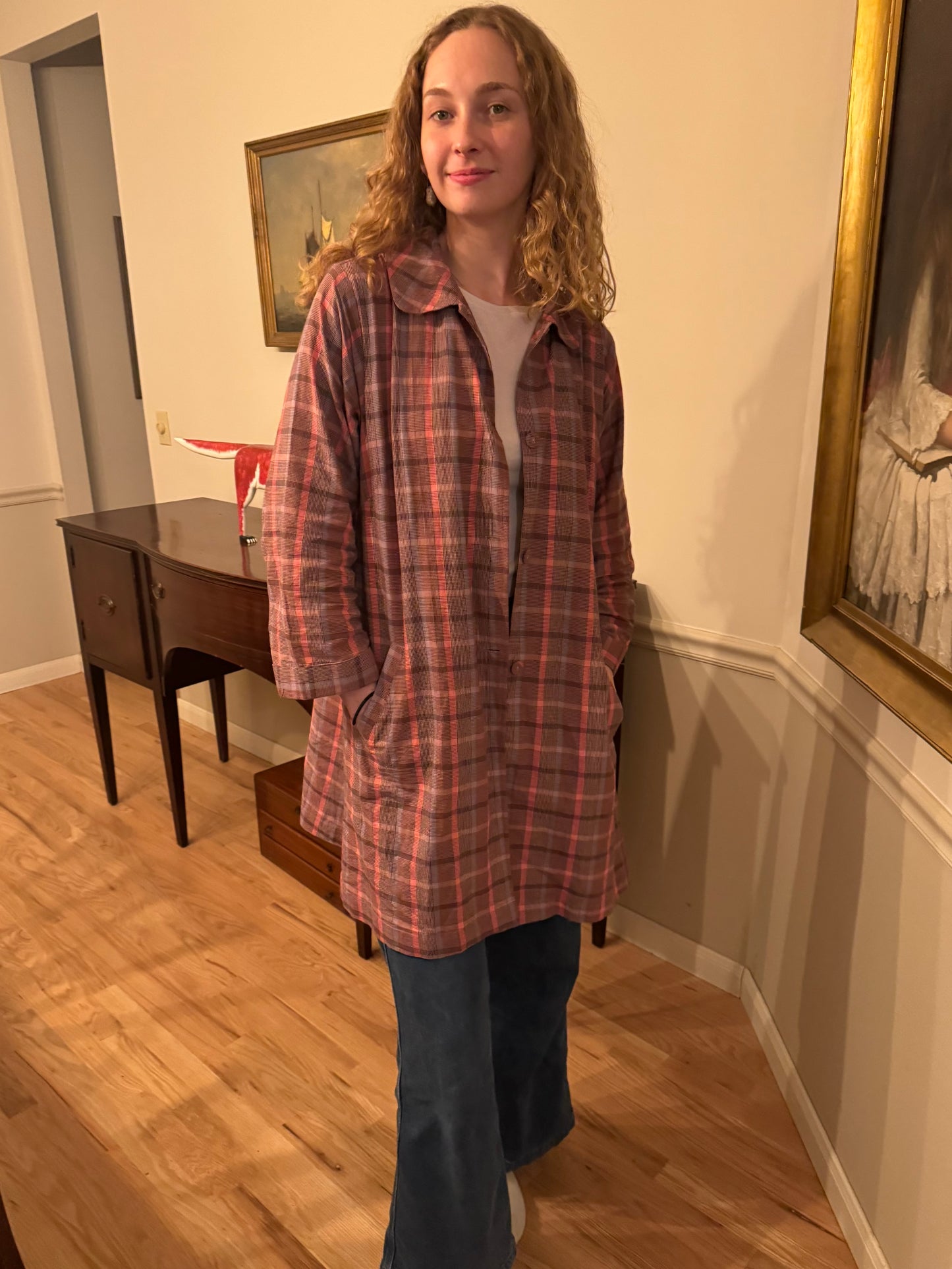 Handloom Check Trench