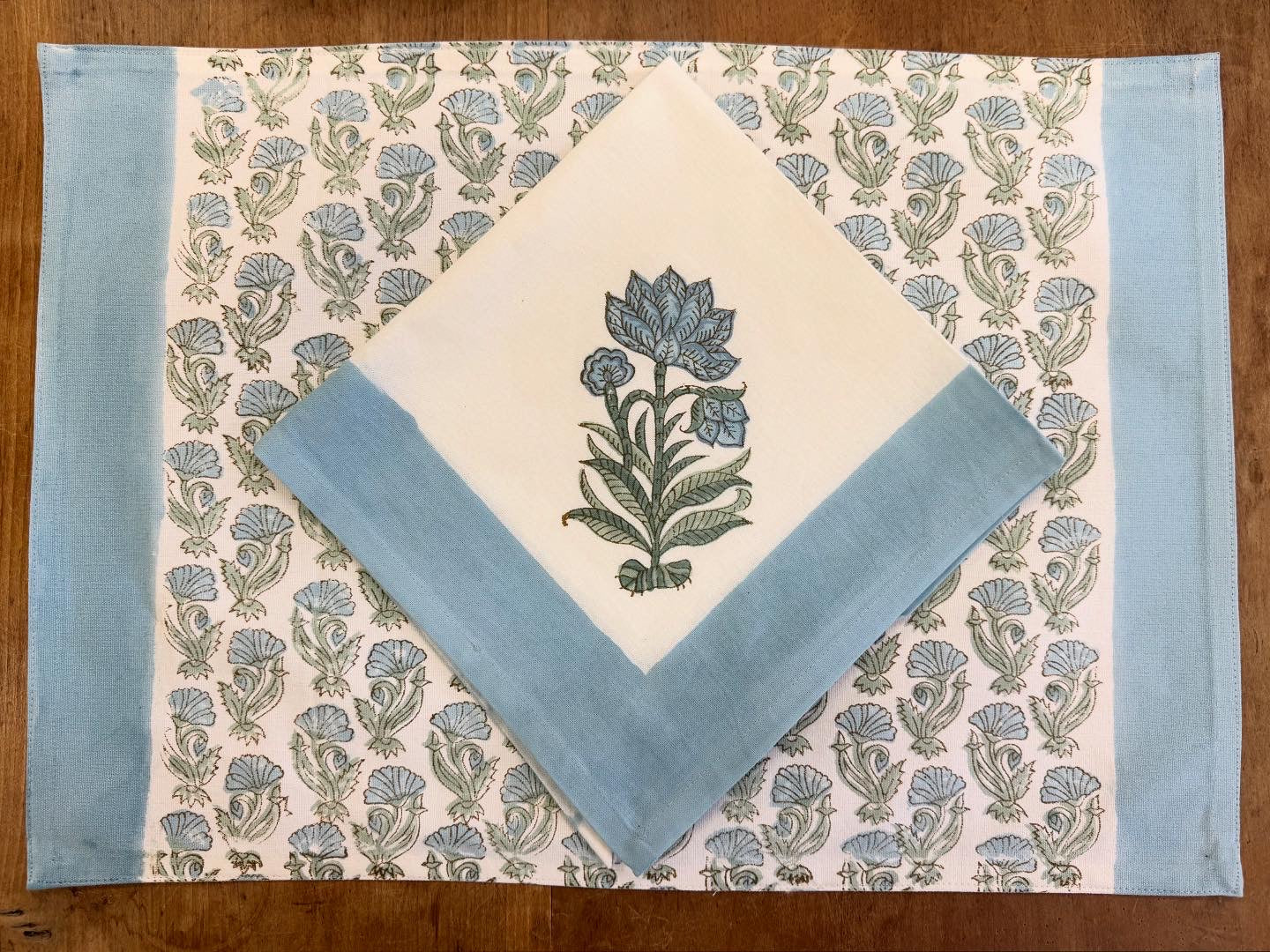 Block Print Placemat and Napkin 12 Pcs Set