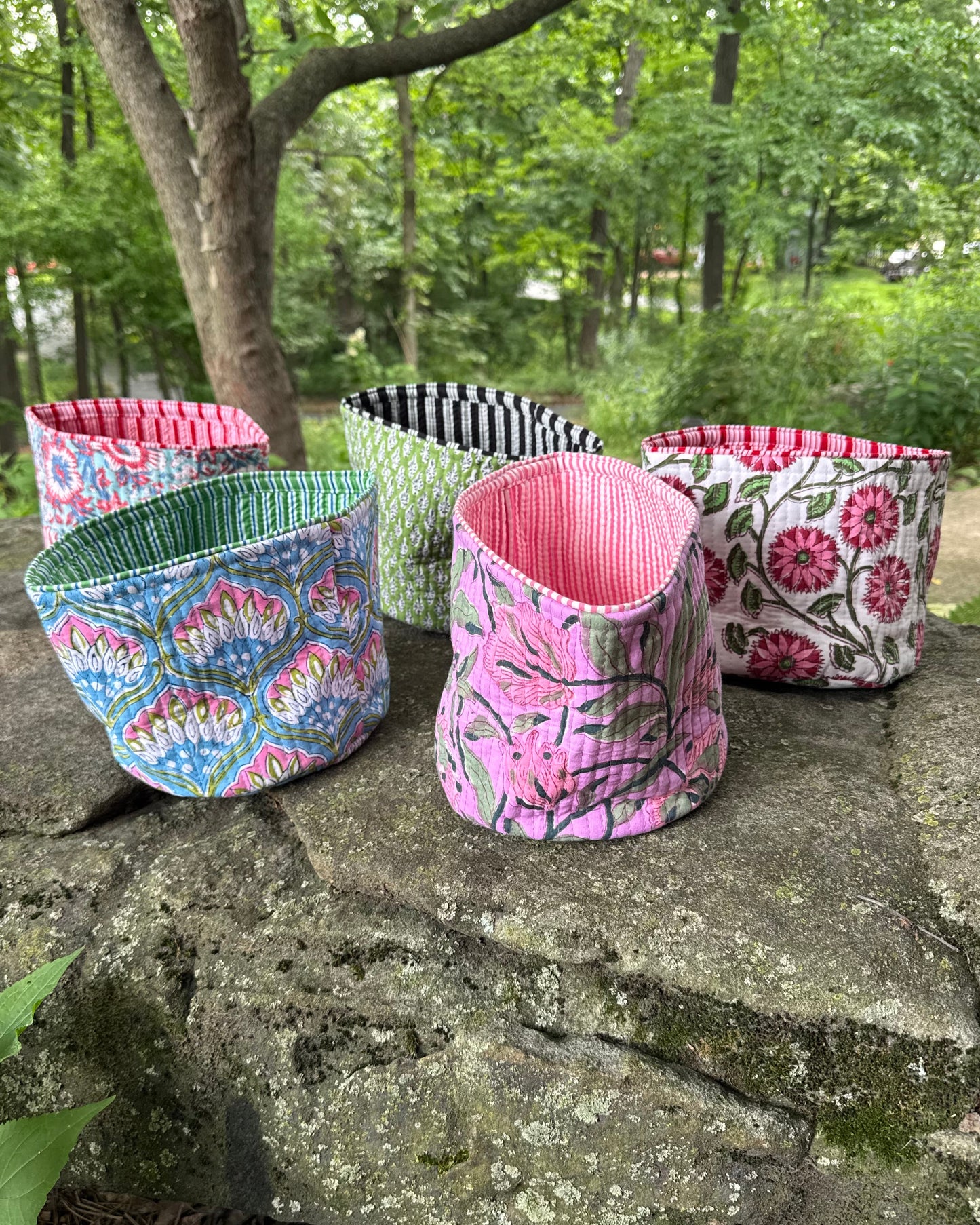 Hand Block Print Fabric Basket