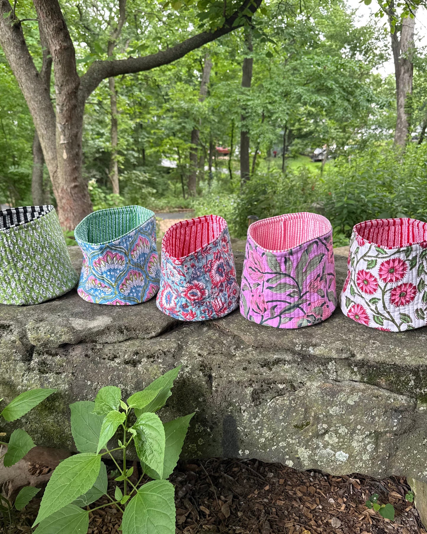 Hand Block Print Fabric Basket