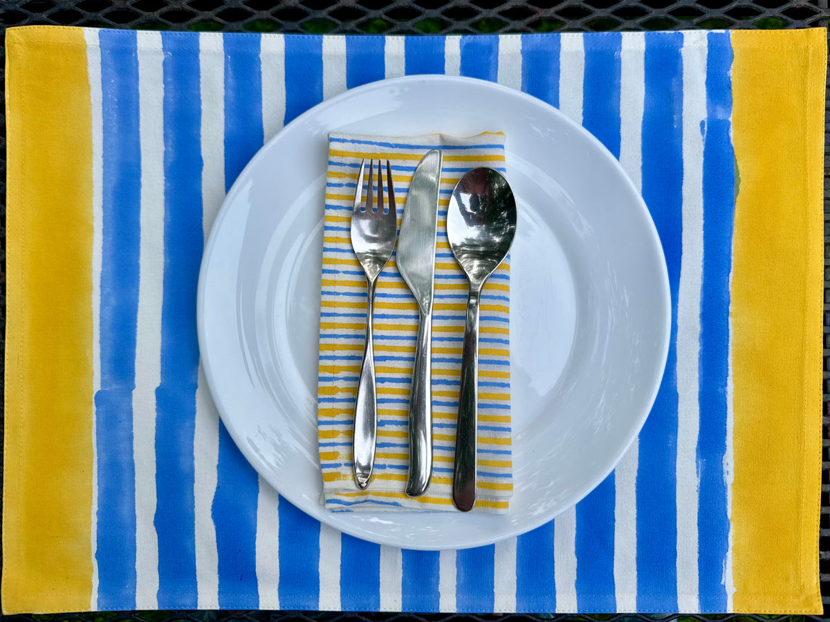 Block Print Placemat and Napkin 12 Pcs Set