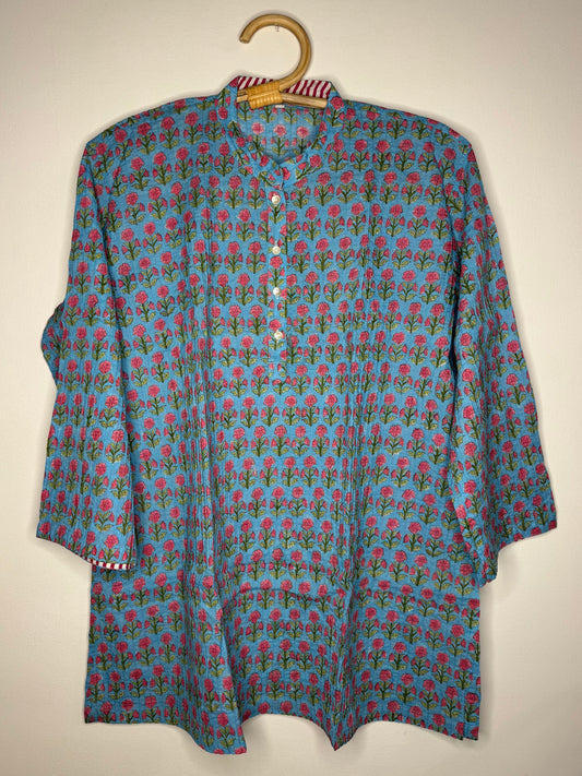 Block Print Pintucks Tunic