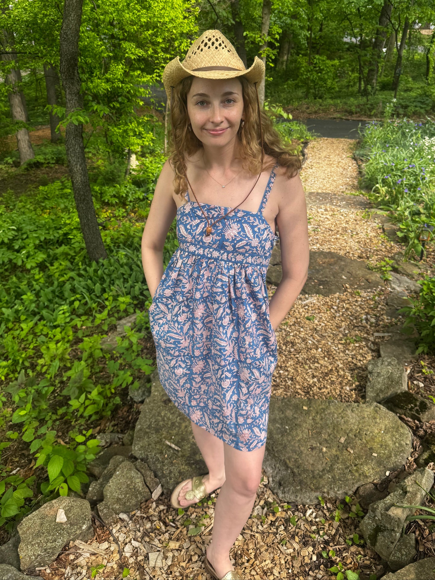 Block Print Babydoll Dress