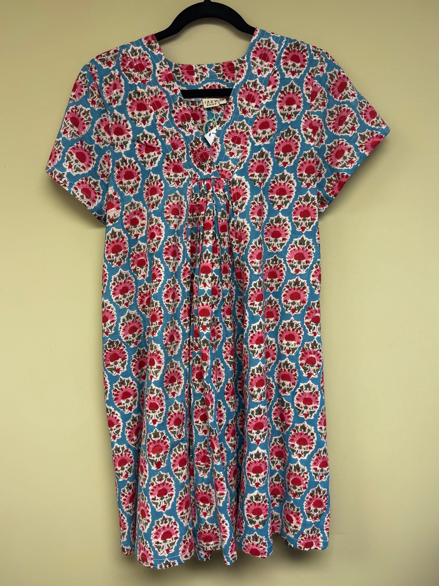 Block Print Short Sleeve Dress