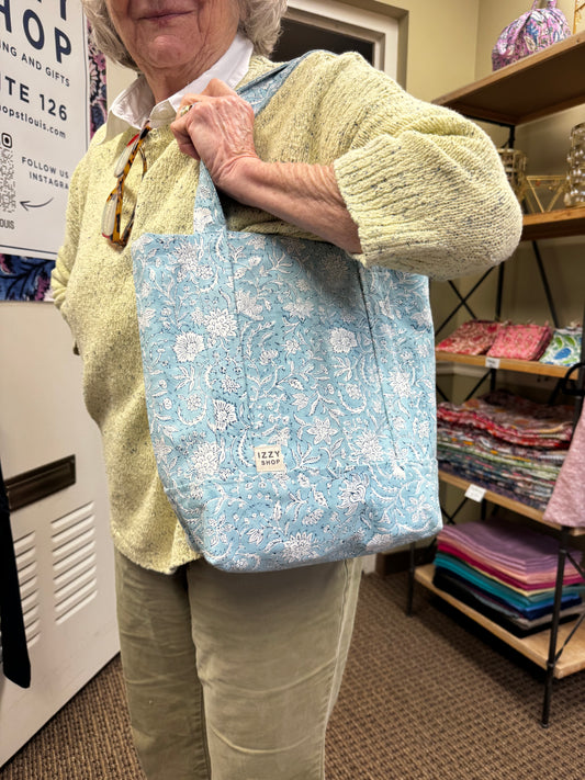 Mini Block Print Canvas Tote