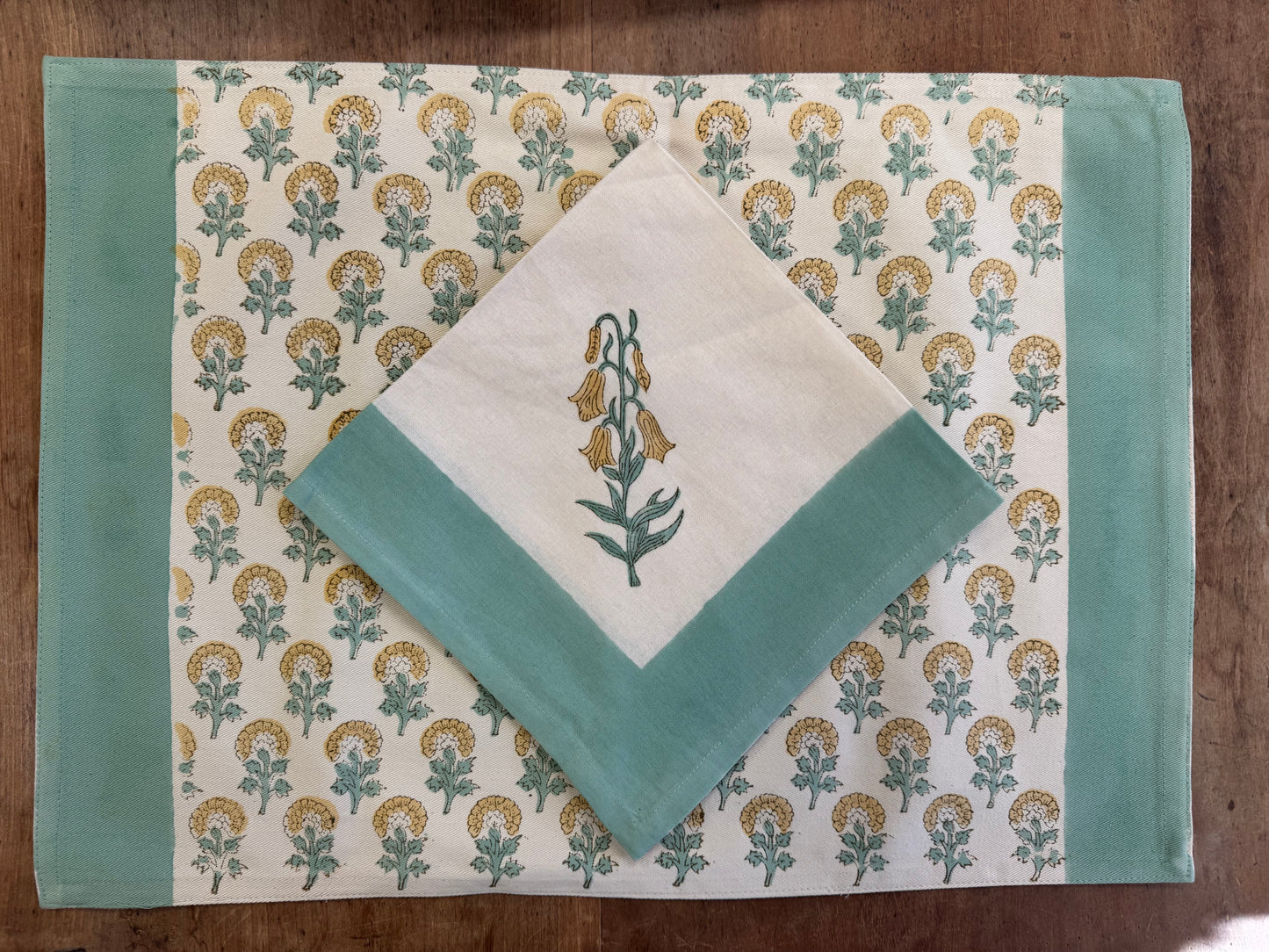 Block Print Placemat and Napkin 12 Pcs Set
