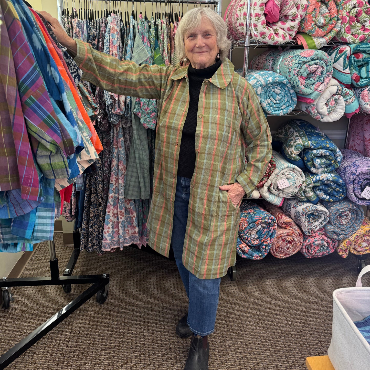 Handloom Check Trench