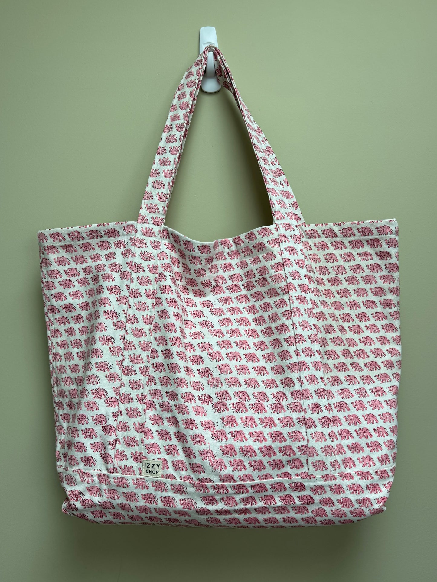 Block Print Canvas Tote