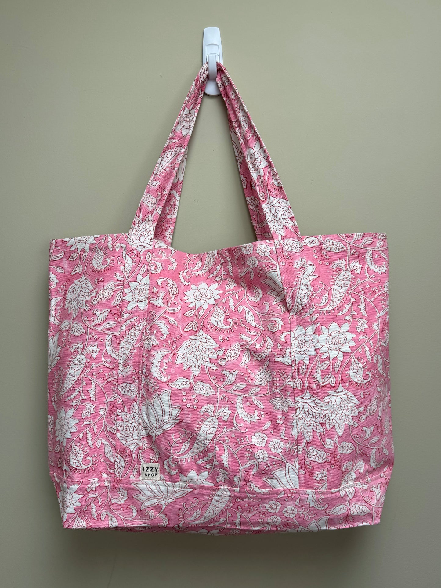Block Print Canvas Tote