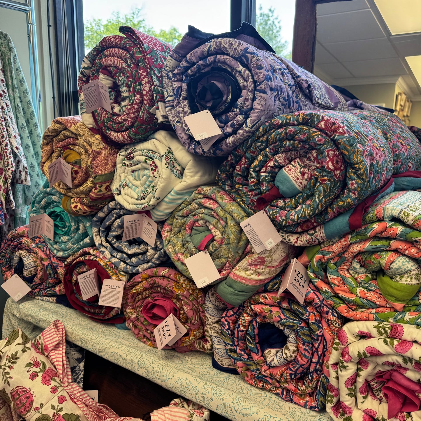 Hand Block Printed Bed Quilt