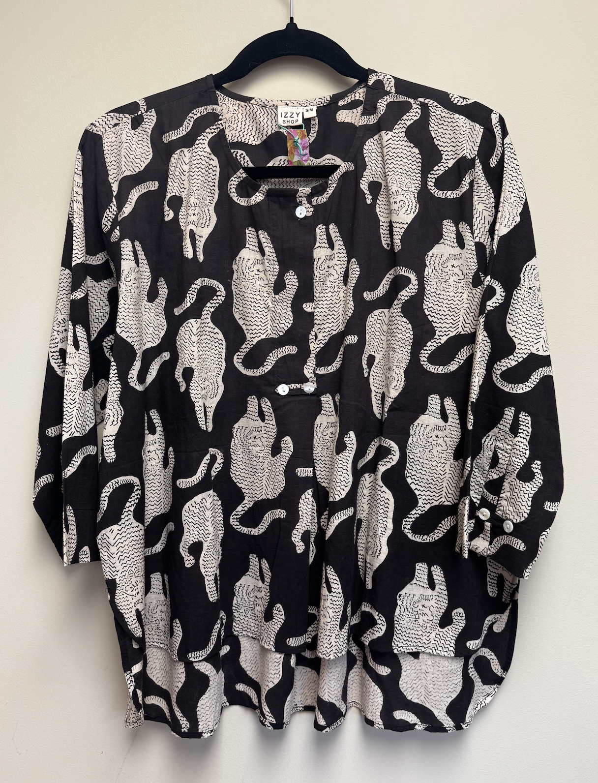 Block Print Midplacket Top